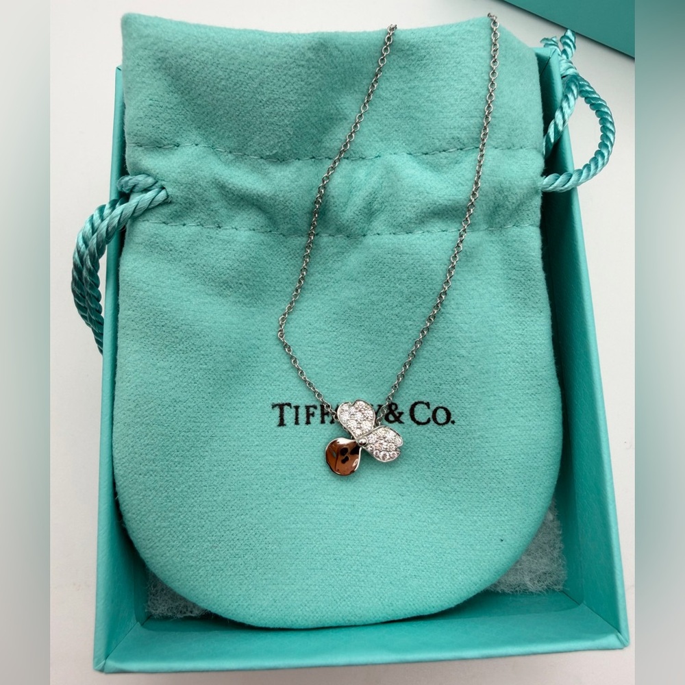 Tiffany & Co. New Paper Flower Diamond Bracelet Platinum PT950